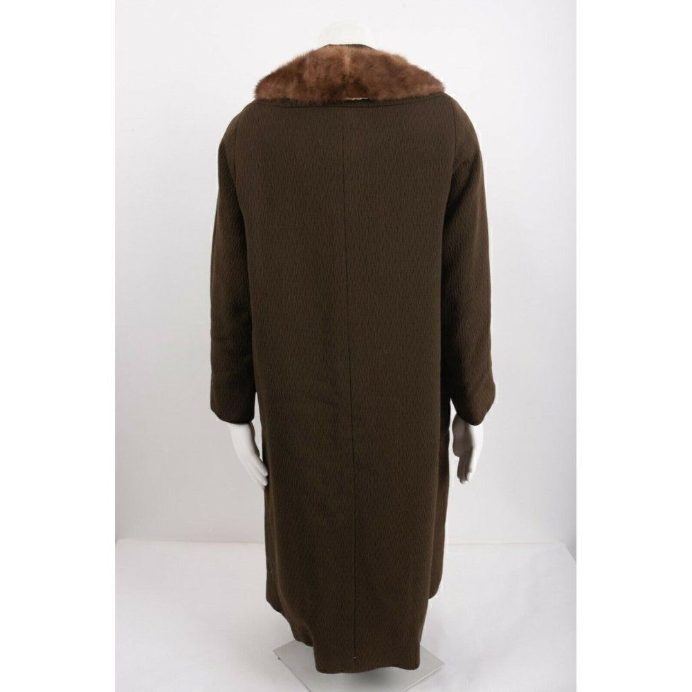 Vintage 1960s Forstmann Womens Green Long Coat Big - Picture 5 of 6